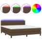 Preview: Boxspringbett mit Matratze & LED Dunkelbraun 160x200 cm Stoff