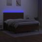 Preview: Boxspringbett mit Matratze & LED Dunkelbraun 160x200 cm Stoff