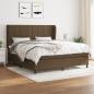 Preview: ARDEBO.de - Boxspringbett mit Matratze Dunkelbraun 160x200 cm Stoff