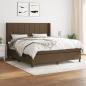 Preview: ARDEBO.de - Boxspringbett mit Matratze Dunkelbraun 160x200 cm Stoff