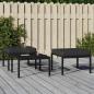 Preview: ARDEBO.de - Gartenhocker mit Grauen Kissen 2 Stk. 60x60x35 cm Stahl