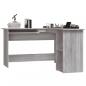 Preview: Eckschreibtisch Grau Sonoma 120x140x75 cm Holzwerkstoff