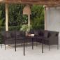 Preview: ARDEBO.de - Gartensofa in L-Form mit Kissen Schwarz Poly Rattan