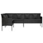 Preview: Gartensofa in L-Form mit Kissen Schwarz Poly Rattan