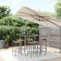 Preview: ARDEBO.de - 7-tlg. Gartenbar-Set Grau Poly Rattan & Massivholz Akazie