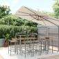 Preview: ARDEBO.de - 11-tlg. Gartenbar-Set Grau Poly Rattan & Massivholz Akazie