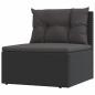 Preview: 6-tlg. Garten-Lounge-Set mit Kissen Schwarz Poly Rattan