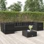 Preview: ARDEBO.de - 7-tlg. Garten-Lounge-Set mit Kissen Schwarz Poly Rattan