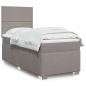 Preview: ARDEBO.de - Boxspringbett mit Matratze Taupe 80x200 cm Stoff