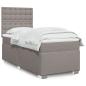 Preview: ARDEBO.de - Boxspringbett mit Matratze Taupe 80x200 cm Stoff