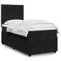 Preview: ARDEBO.de - Boxspringbett mit Matratze Schwarz 90x190 cm Samt