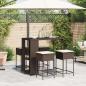 Preview: 5-tlg. Gartenbar-Set mit Kissen Braun Poly Rattan