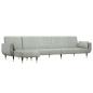 Preview: Schlafsofa in L-Form Hellgrau 275x140x70 cm Samt