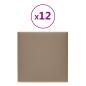 Preview: Wandpaneele 12 Stk. Cappuccino-Braun 30x30cm Kunstleder 1,08 m²