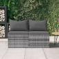 Preview: ARDEBO.de - Garten-Mittelsofas mit Kissen 2 Stk. Grau Poly Rattan