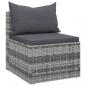 Preview: Garten-Mittelsofas mit Kissen 2 Stk. Grau Poly Rattan