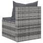 Preview: Garten-Mittelsofas mit Kissen 2 Stk. Grau Poly Rattan