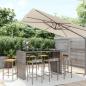 Preview: ARDEBO.de - 9-tlg. Gartenbar-Set Grau Poly Rattan & Massivholz Akazie