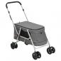 Preview: ARDEBO.de - Hundewagen Faltbar Grau 100x49x96 cm Leinenstoff