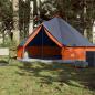 Preview: Tipi-Familienzelt 6 Personen Grau und Orange Wasserdicht