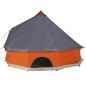 Preview: Tipi-Familienzelt 6 Personen Grau und Orange Wasserdicht