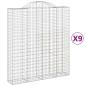 Preview: Gabionen mit Hochbogen 9 Stk. 200x50x220/240cm Verzinktes Eisen