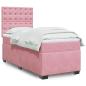 Preview: ARDEBO.de - Boxspringbett mit Matratze Rosa 80x200 cm Samt