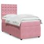 Preview: ARDEBO.de - Boxspringbett mit Matratze Rosa 80x200 cm Samt