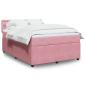 Preview: ARDEBO.de - Boxspringbett mit Matratze Rosa 160x200 cm Samt