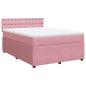 Preview: Boxspringbett mit Matratze Rosa 160x200 cm Samt