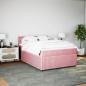 Preview: Boxspringbett mit Matratze Rosa 160x200 cm Samt