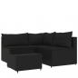 Preview: 4-tlg. Garten-Lounge-Set mit Kissen Schwarz Poly Rattan