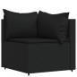 Preview: 4-tlg. Garten-Lounge-Set mit Kissen Schwarz Poly Rattan