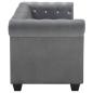 Preview: Chesterfield Sofa 3-Sitzer Samtbezug 199x75x72 cm Grau