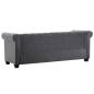 Preview: Chesterfield Sofa 3-Sitzer Samtbezug 199x75x72 cm Grau