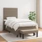 Preview: ARDEBO.de - Boxspringbett mit Matratze Taupe 80x200 cm Stoff