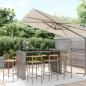 Preview: ARDEBO.de - 9-tlg. Gartenbar-Set Grau Poly Rattan & Massivholz Akazie