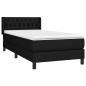 Preview: Boxspringbett mit Matratze Schwarz 100x200 cm Stoff