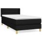 Preview: Boxspringbett mit Matratze Schwarz 100x200 cm Stoff