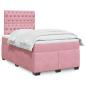 Preview: ARDEBO.de - Boxspringbett mit Matratze Rosa 120x200 cm Samt