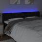 Preview: LED Kopfteil Schwarz 203x16x78/88 cm Stoff