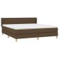 Preview: Boxspringbett mit Matratze Dunkelbraun 160x200 cm Stoff