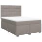 Preview: Boxspringbett mit Matratze Taupe 140x190 cm Stoff