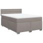 Preview: Boxspringbett mit Matratze Taupe 140x190 cm Stoff