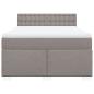 Preview: Boxspringbett mit Matratze Taupe 140x190 cm Stoff