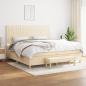 Preview: ARDEBO.de - Boxspringbett mit Matratze Creme 200x200 cm Stoff