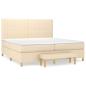 Preview: Boxspringbett mit Matratze Creme 200x200 cm Stoff