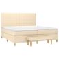 Preview: Boxspringbett mit Matratze Creme 200x200 cm Stoff