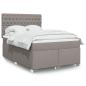 Preview: ARDEBO.de - Boxspringbett mit Matratze Taupe 140x190 cm Stoff