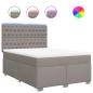 Preview: Boxspringbett mit Matratze Taupe 140x190 cm Stoff